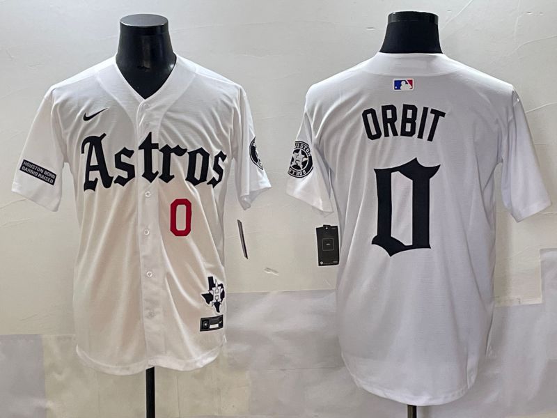 Men 2025 Houston Astros #0 Orbit White Five generations Joint Name Nike MLB Jersey style 6